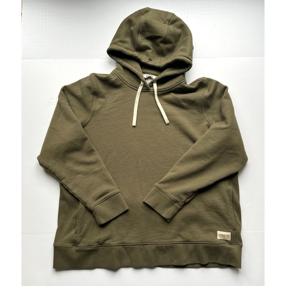 Duluth Trading Souped-Up Sweats Hoodie Mens XL Olive Pullover Relaxed Fit EUC
